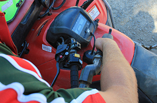 Refueling a motorbike