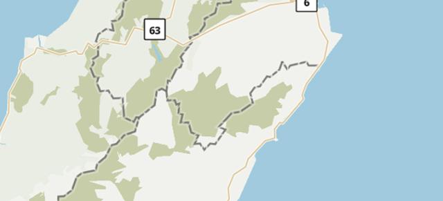 Northern South Island map