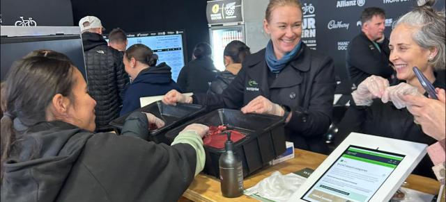 Ginny and Cara at fieldays with liver fluke demo