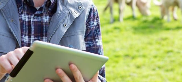 farmer with ipad