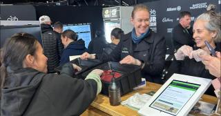 Ginny and Cara at fieldays with liver fluke demo