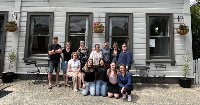 image of South Island B+LNZ team infront of hotel