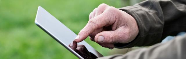 farmer using tablet