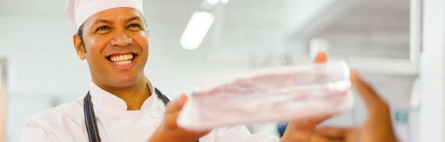 butcher selling meat