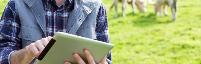 farmer with ipad